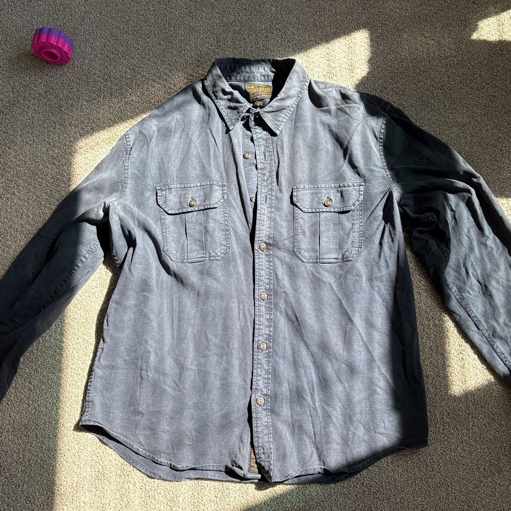 Lucky Brand Dark Gray Button-Down Shirt